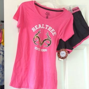 Ladies 2pc real tree pajama set